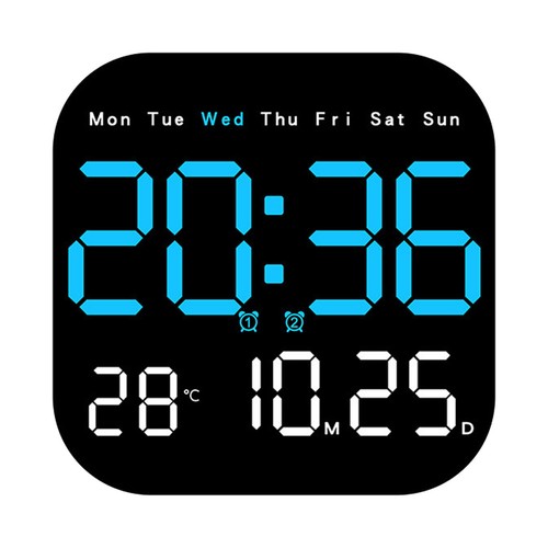 Quadratische große digitale Wanduhr mit Fernbedienung, großes Display LED Wanduhr Timer - Bild 3 von 7