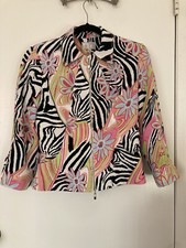 Vintage Alberto Makali, Floral Jacket And Zebra Bold Tailored Lined, 6