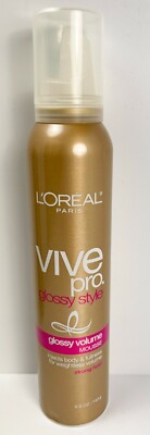 New L'OREAL VIVE PRO glossy style glossy volume MOUSSE 6.8 oz Strong Hold