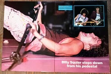 BILLY SQUIER LIVE~ORIG 1984 2-PAGE POSTER~VINTAGE PRINT MAGAZINE PINUP CLIPPING