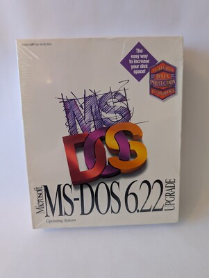 Microsoft MS-DOS 6.22 Upgrade Operating System on 3.5'' Disks NEW Vintage SEALED