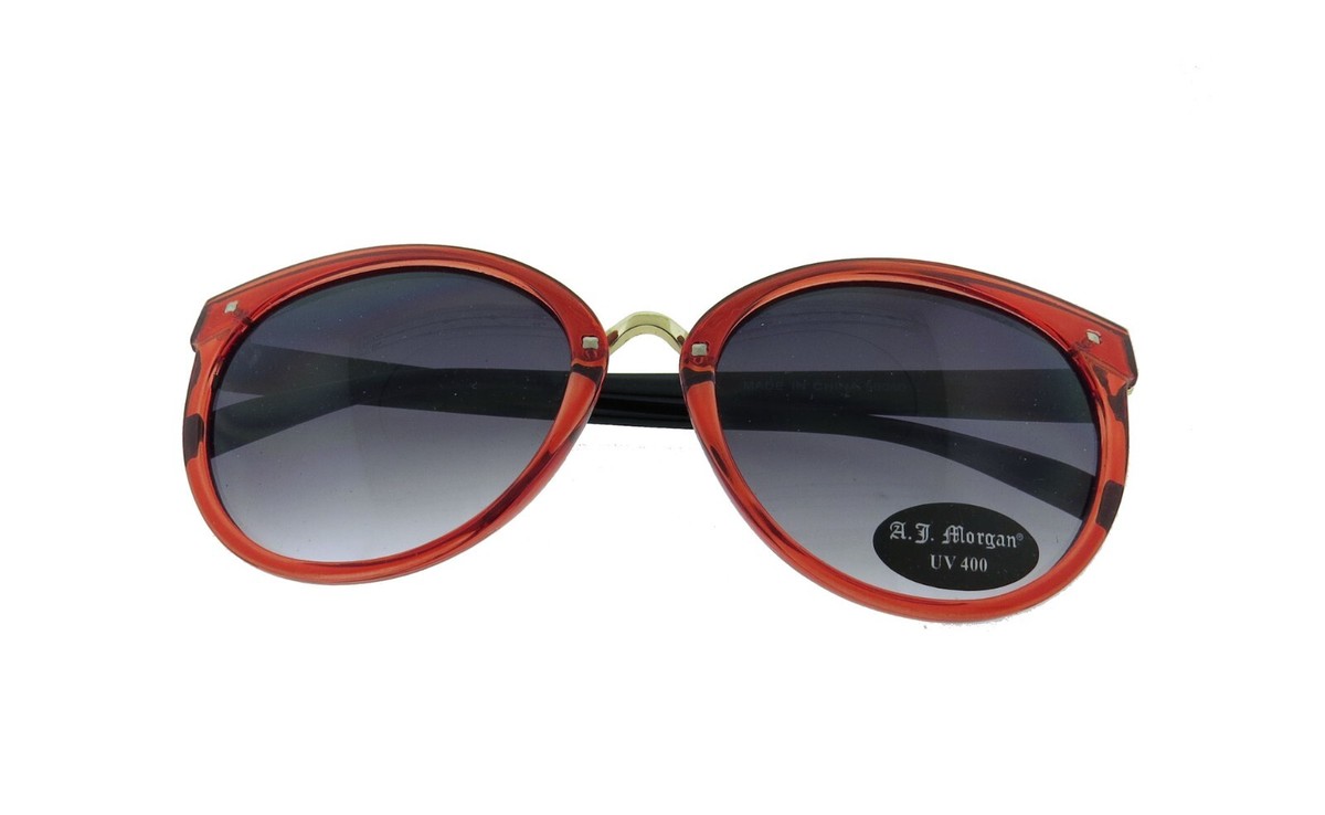 A.J. Morgan 59080 Retro Cats Eye Sunglasses Red- Black 54mm  display picture 2