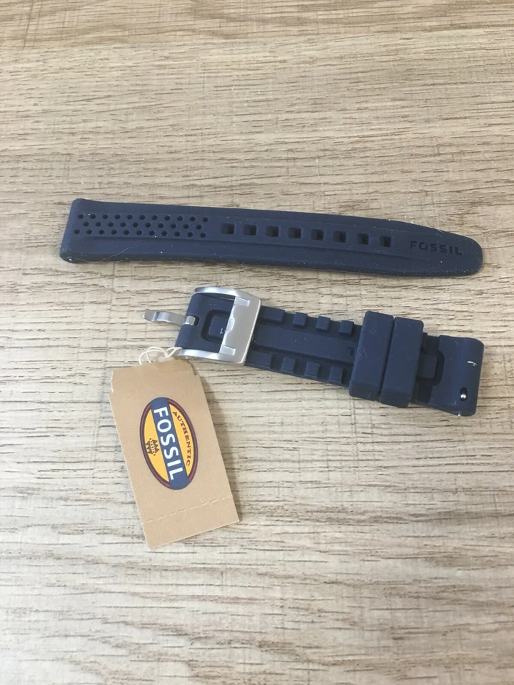 Correa de silicona FOSSIL 18mm azul marino, ESS151-Nueva con etiquetas Foto 3 de 3
