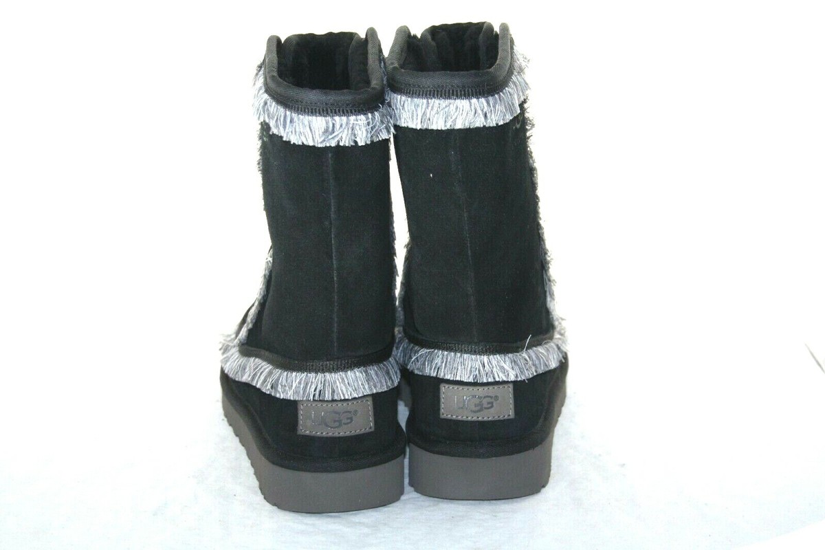 MEN'S UGG RIKI LACE TALL WHITE MOUNTAINEERING BOOT 1101034 M/BLK