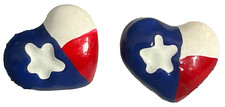 I Love Texas Heart Plastic Earrings (Flag Colors Dallas Cowboys Austin Ear Rings