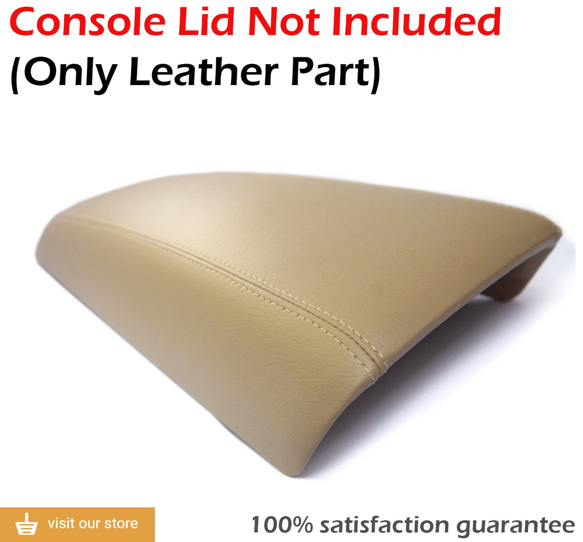 Beige Center Console Armrest Cover For Ford Edge 2011-2020 - PU Leather Lid Cover