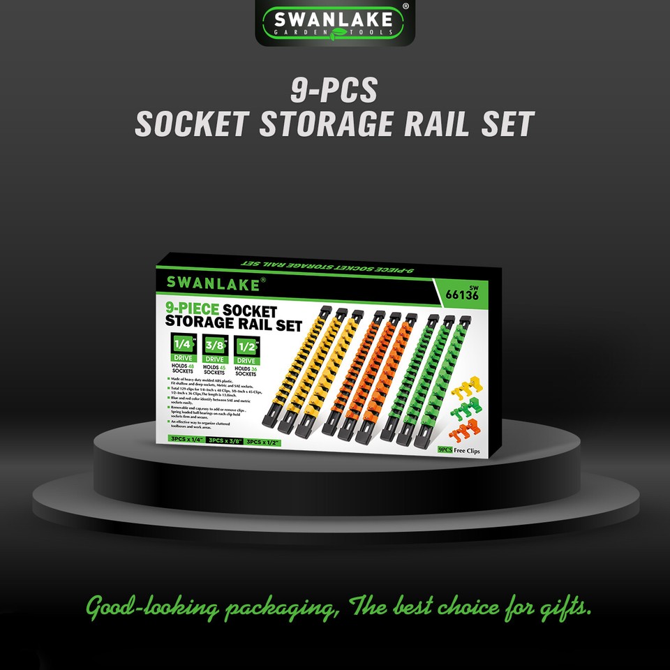 9PC Socket Organizer Storage Rail Rack Holder 1/4 3/8 1/2 Industrial | eBay