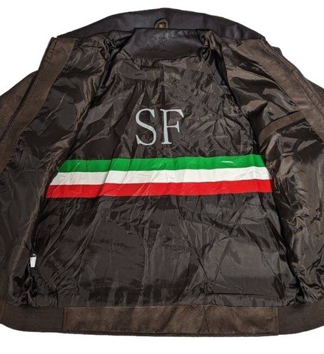 SF Superlative Fashion Jacket Men's Italian Leather Jacket Brown XL - Picture 6 of 11