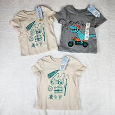Cat Jack Lot of 3 Tee Shirt Toddler Boys Size 12M Multi Graphic Short Sleeve