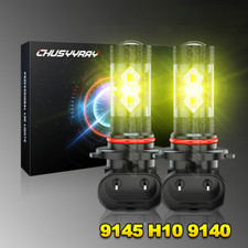 Pair H10 9145 9140 Led Fog Driving Light Bulbs Kit Yellow 4500k Super Bright Pair H10 9145 9140 Led Fog Driving Light Bulbs Kit Yellow 4500k Super Bright