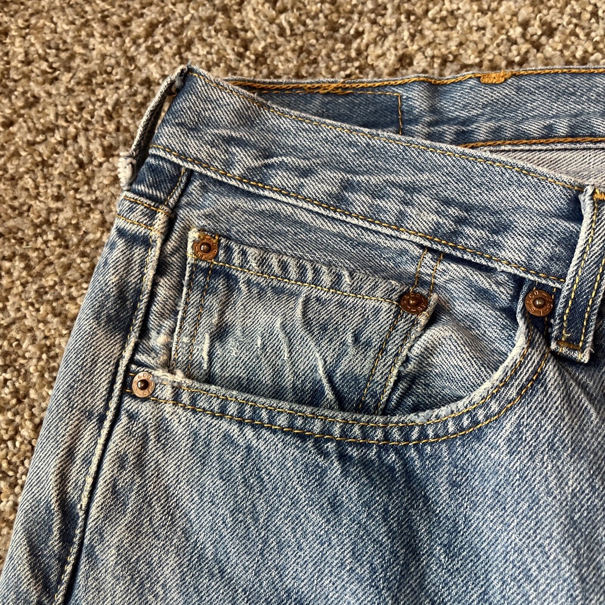 Vintage Levis 501 XX WPL 423 Men's Size 38 X 33 Button Fly Blue