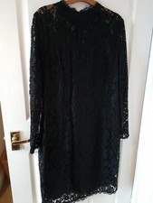 Definitions Black Lined Lacey Dress Size 16
