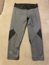 Men's Adidas Gray Jock 3/4 Wrestling Spandex Tights Compression Pants Small