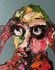 Original abstract painting oil on canvas board 8x10 in by Anastasiya Kimachenko