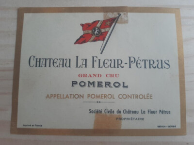 wine label La Fleur Petrus NM pomerol original wine label wine label lafleur