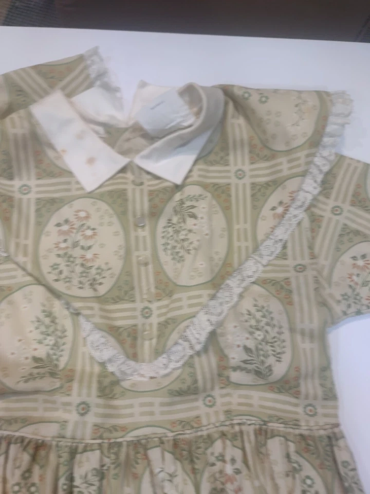 Vintage Girls Dress Size 6 1960s Cinderella Brand Floral light Green  - Image 3 of 4