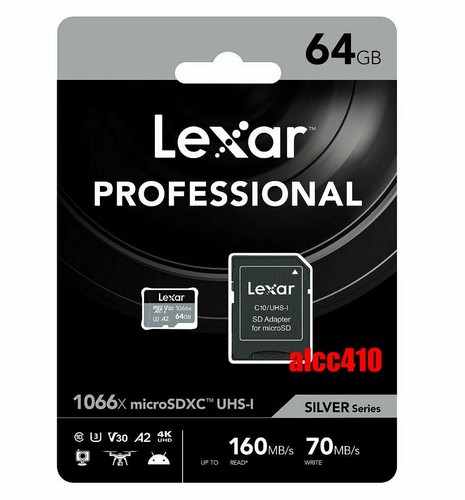 Lexar Professional 64GB 128GB 256GB 512GB 1TB Micro SD SDXC 1066x UHS-I U3 V30 - Photo 2 sur 6