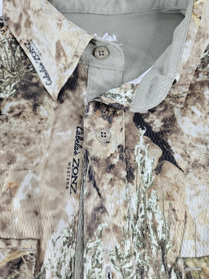 Cabela’s Zonz Camo Shirt Men M Button Shirt Vented Multi Zone Camo Hunting NWT - Image 3 of 4
