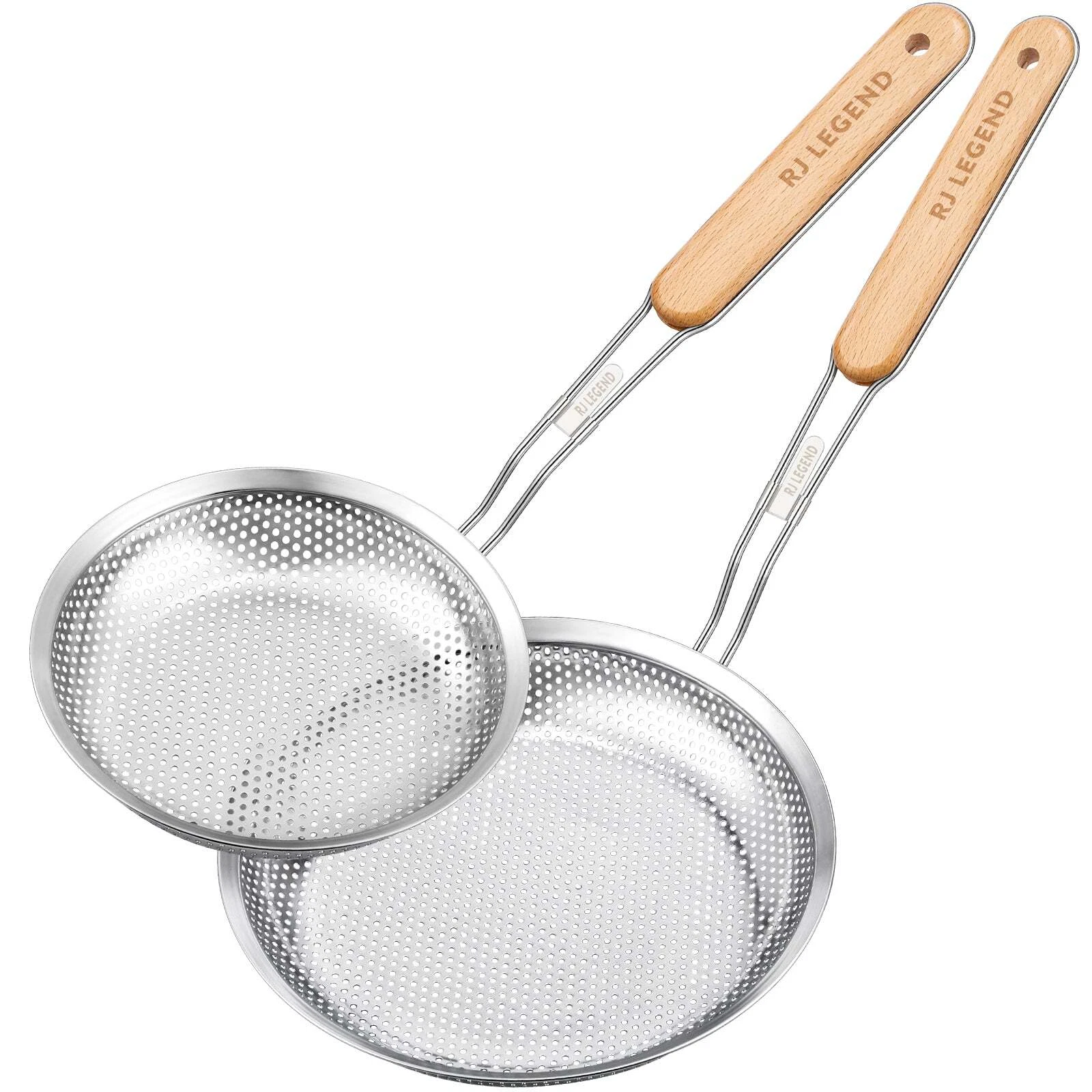 RJ Legend 18/8 Stainless Steel With Wooden Handle Kitchen Utensil , 2 Pcs Set
