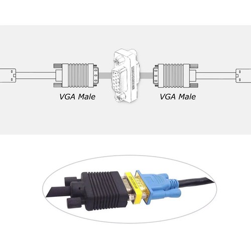 VGA SVGA Female Male 15 Pin Connector Gender Converter Adapter Coupler Extender - Picture 8 of 13