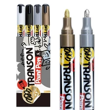 4 Colors Medium Tip Oil-Based Permanent Paint Markers for Fabric Rock Craft