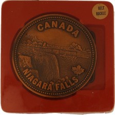 Canada Niagara Falls State Park New York Ontario 1980s Nos Vintage Belt Buckle