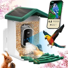 Smart Bird Feeder with Camera, Birds Feeders for Outdoors with AI Identify Speci