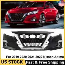 Complete Front Bumper Cover Grille Kit For 2019 2020 2021 2022 Nissan Altima