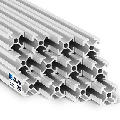 KLAK 20 - 12x Aluprofil 20x20mm 2m System-, Montageprofil Typ-I Nut 6