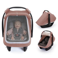Muslin Baby Car Seat Cover, Infant Canopy, Dusty Pink