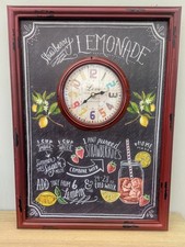 Unusual Large Chalkboard Style Wall Clock Vintage Style  "Lemonade"
