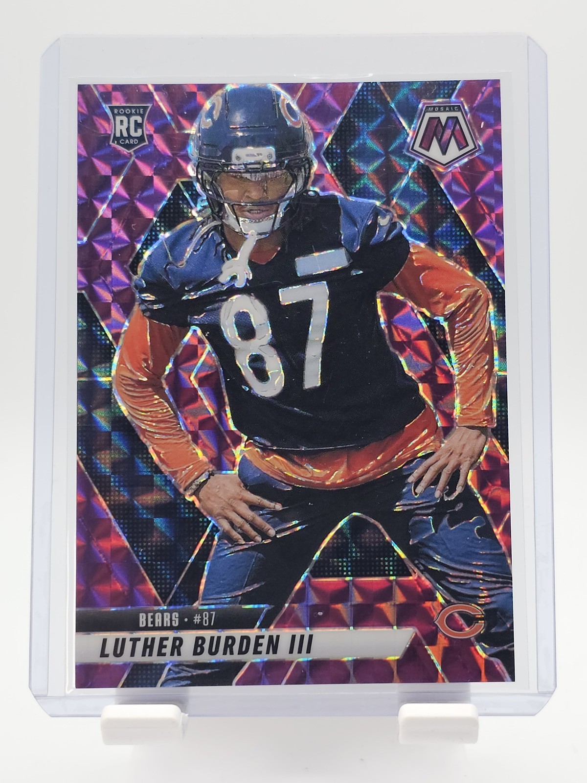 LUTHER BURDEN III 2025 MOSAIC PURPLE PRIZM ROOKIE /49 #383 BEARS Q1059