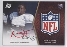 2011 Topps Rising Rookies NFL Rookie Red Ink 5/5 Nick Fairley Auto Shield 0t3