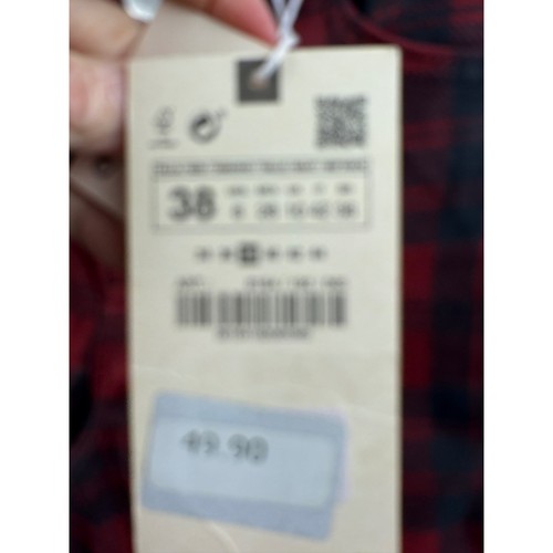 ZARA Damen rot schwarz kariert Mid Rise Skinny Jeans Hose Größe 28 - Bild 8 von 13