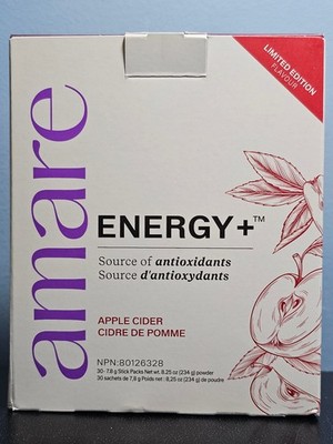 Amare Global Energy+ Apple Cider Limited Edition Flavor 30 Sticks  New! Exp 9/27