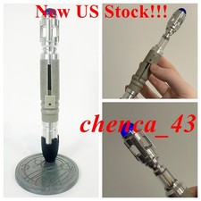 US  LED Light 10th Doctor Who Metal Tactile Sonic Screwdriver Replica Scalable