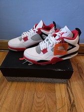 Nike Air Jordan 4 Retro Fire Red White 2020 Mens Size 13 DC7770-160 New!