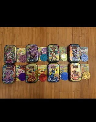 *EMPTY* Pokemon Prismatic Envolution Mini Tin Set - Including ART and COINS. 