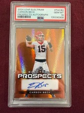Carson Beck 2024 Leaf Electrum Prospects Auto 11/59 PSA 10 Gem Mt