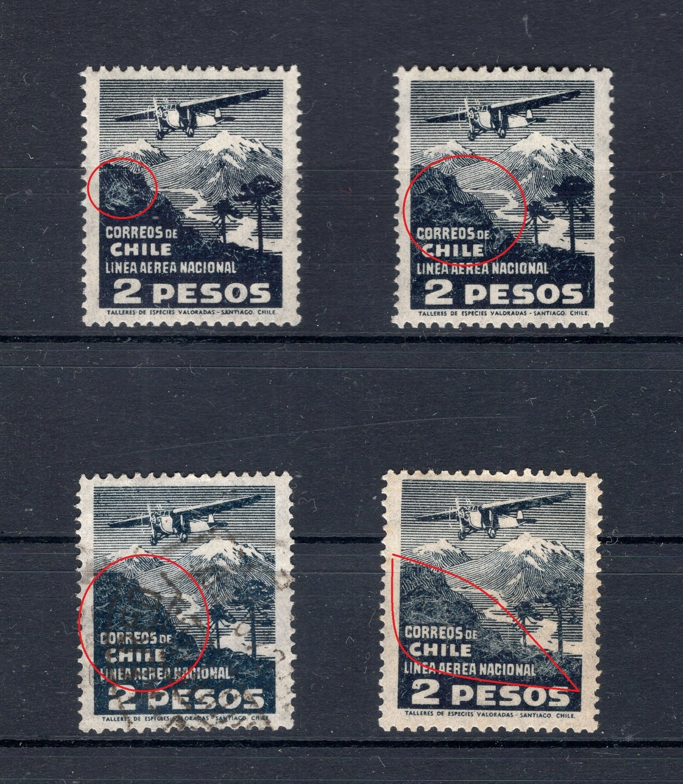 CHILE ERROR VARIETY LAN 2p broken mountain x4