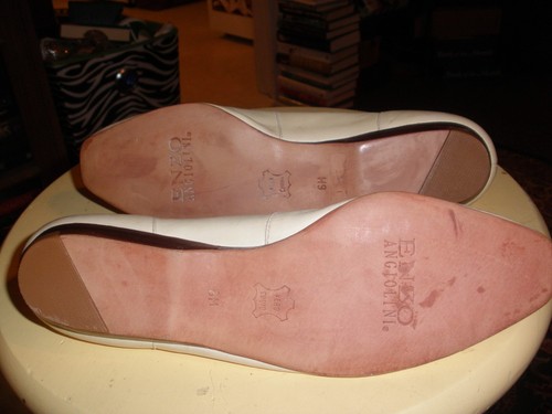 Enzo Angiolini Soft Ivory Leather Square Toe Liberty Flats Shoes 6 M - Picture 6 of 6