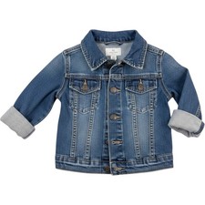 Cat  Jack Baby Boys Girls Blue Denim Trucker Jacket Medium Wash 6-9M Snap Front