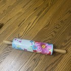 Pioneer Woman Ceramic Rolling Pin, "Breezy Blossoms" Pattern,Acacia Wood Handles — photo 4