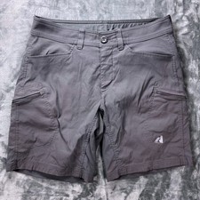 Eddie Bauer First Ascent Guide Pro Shorts Men's 34 Gray Nylon Stretch Hiking