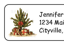 Cactus Christmas Tree Personalized Holiday Return Address Labels Stickers Tags