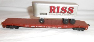 American Flyer / Gilbert HO 33509 Western Maryland Flat Car w/Van