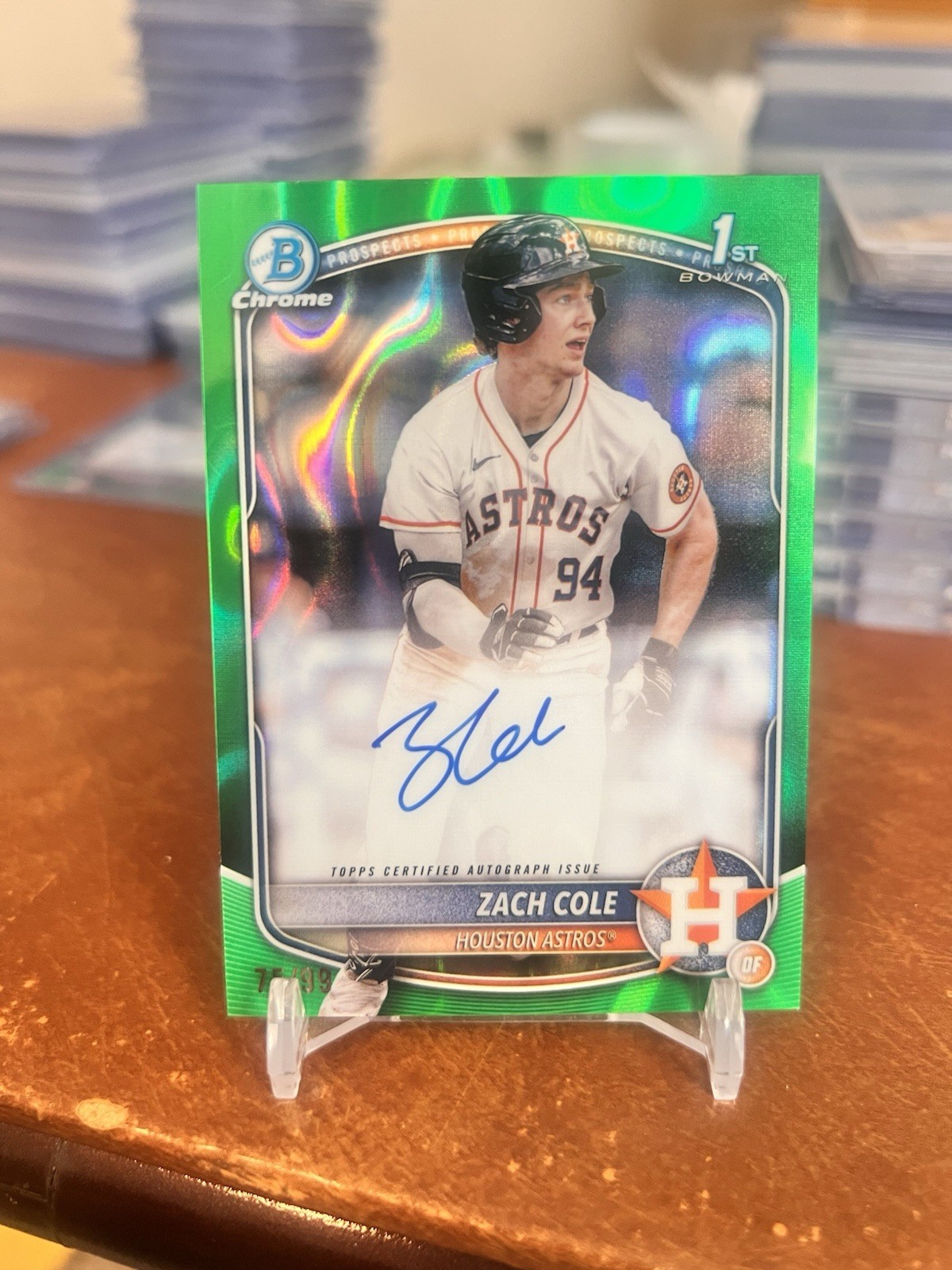2025 Bowman Chrome Zach Cole Green Lava Refractor Astros Auto /99 CPA-ZC🔥