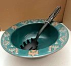 Frankoma Thunderbird Design Large Bowl 10 1/2" Diameter 4" Deep Forest Green