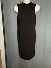 Paris & Me Women Casual Dress Medium Little Black Dress Knee Length Sleeveless