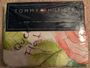 Tommy Hilfiger Florabundance Queen Flat Sheet, New, Vintage